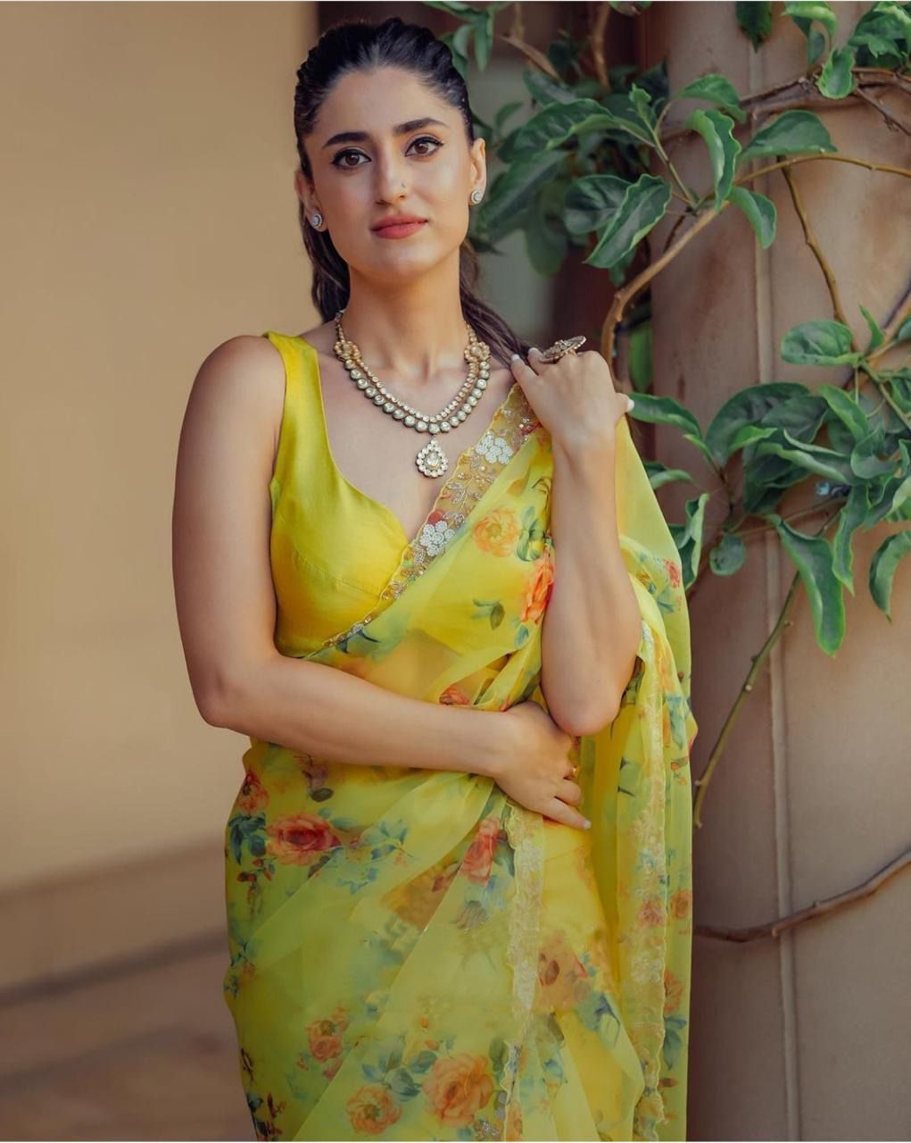 Organza Saree with Handcrafted Detailing