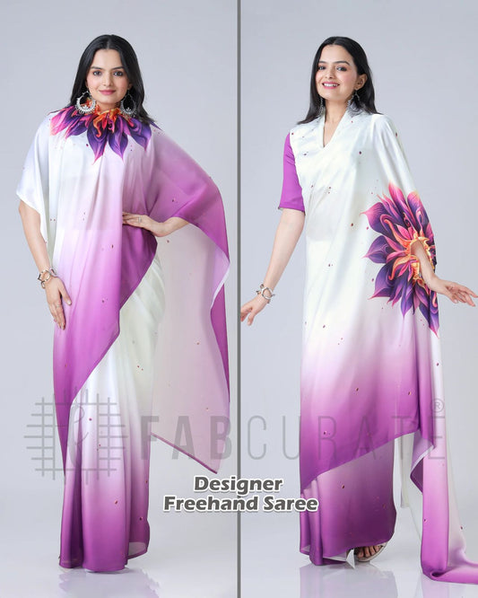 Trending DEsigner Saree, Hand Free Crepe Silk Saree Collection