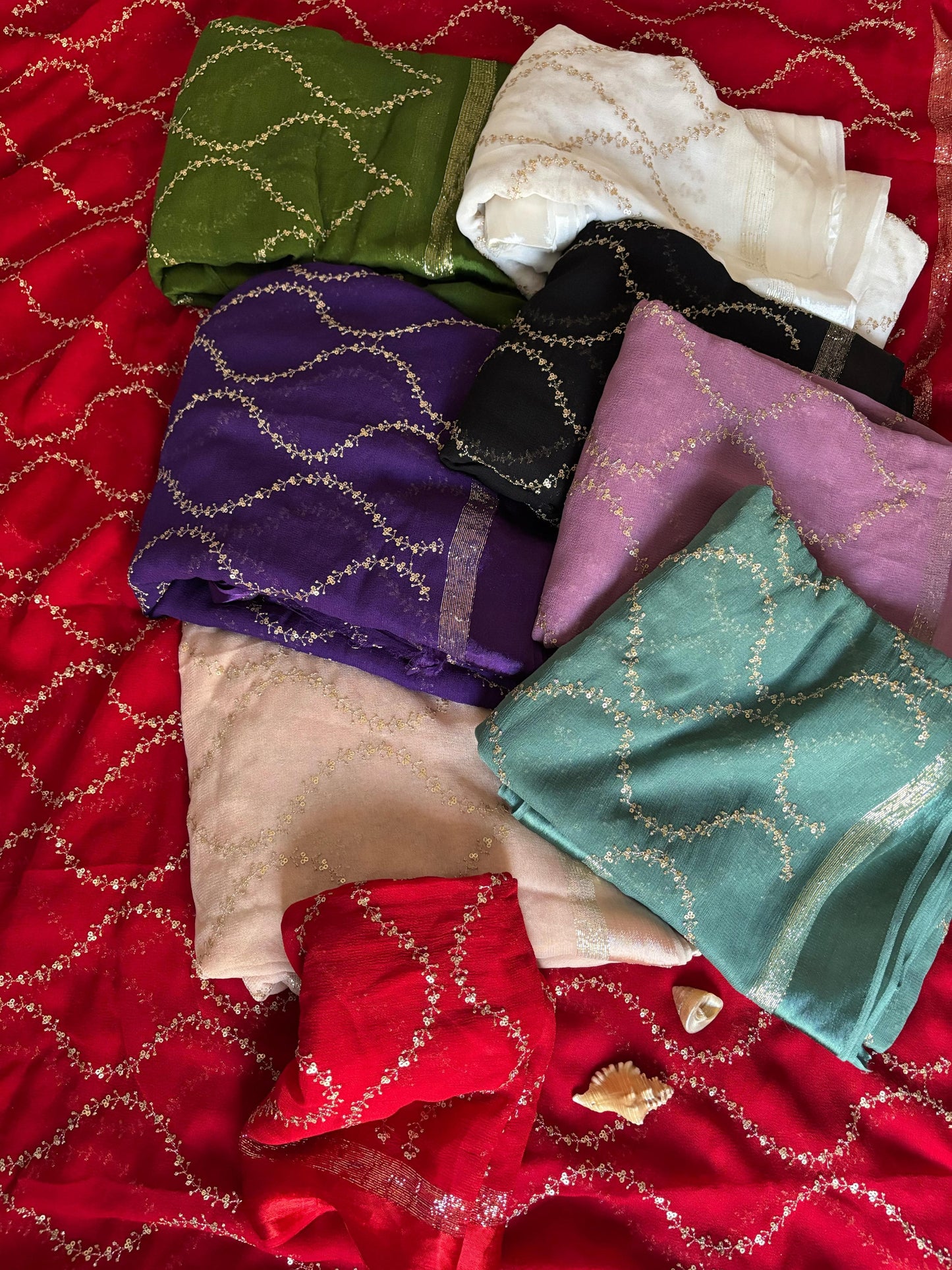 Premium Viscose Georgette Saree, Stunning satin border, exquisite glitter sequence work