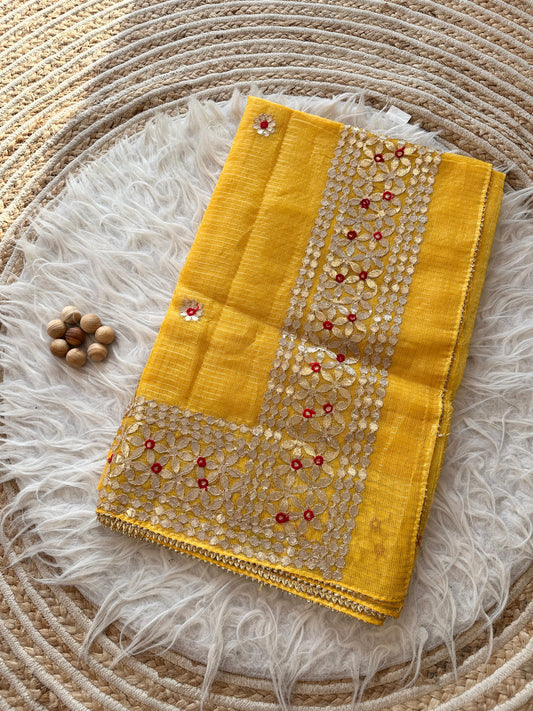 Rajasthani Royalty – Gota Work on Zari Chex Kota Doriy