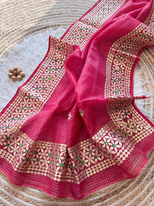 Rajasthani Royalty – Gota Work on Zari Chex Kota Doriy