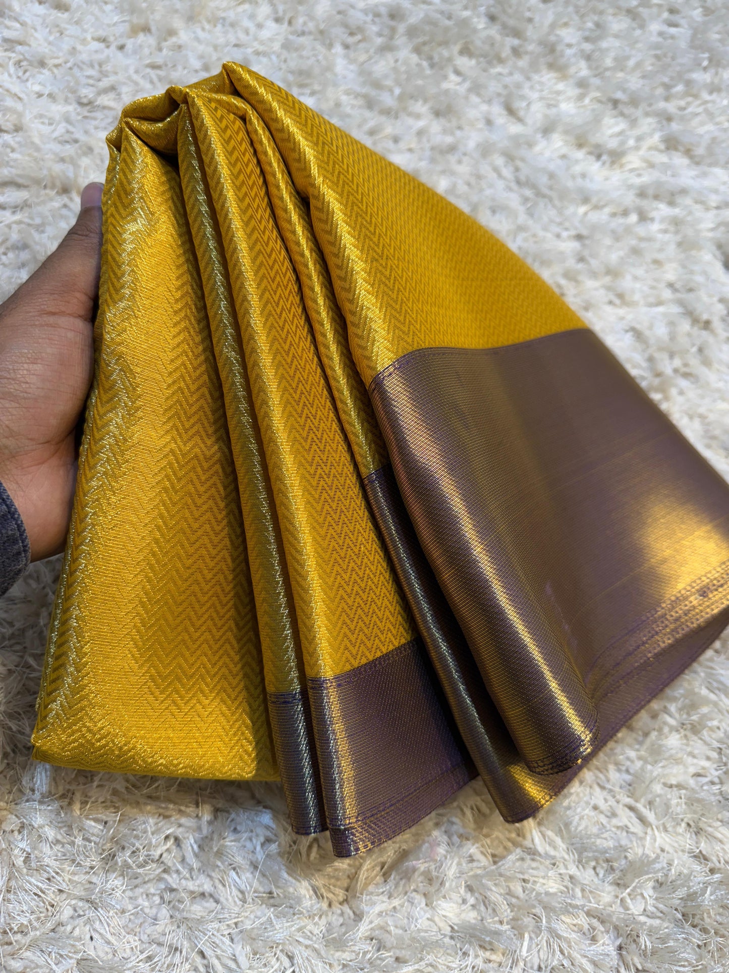 Banarasi Tissue Brocade Tanchui Soft Silk Saree, Allover Gold Zari Weaving