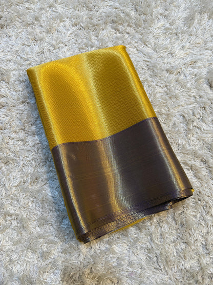 Banarasi Tissue Brocade Tanchui Soft Silk Saree, Allover Gold Zari Weaving